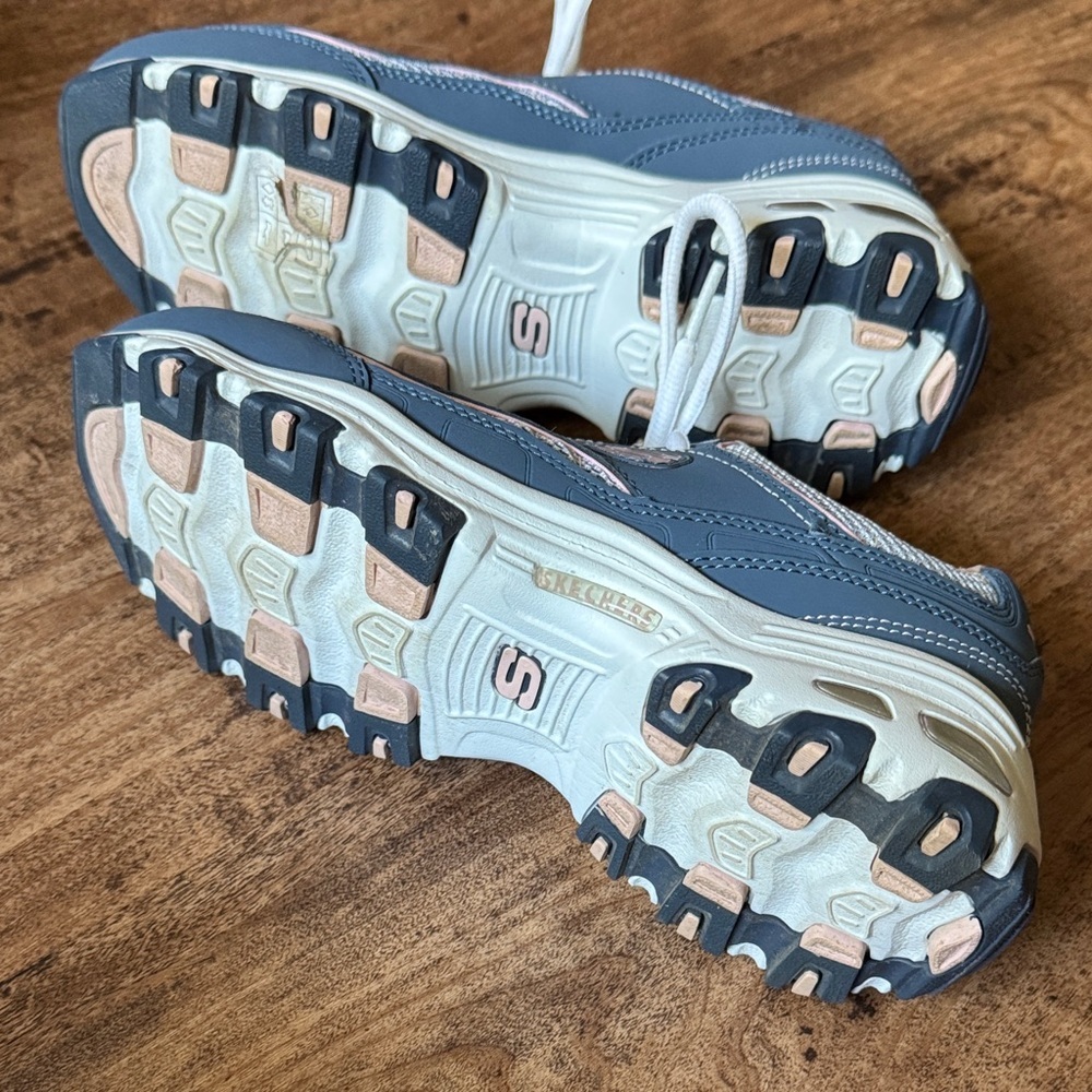 Skechers Blue and Pink Lace-Up Sneakers - Picture 4 of 6